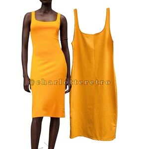 ZARA Orange Tank Bodycon Dress